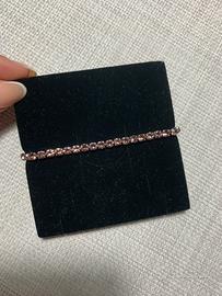 Bracciale tennis acciaio rosa e argento