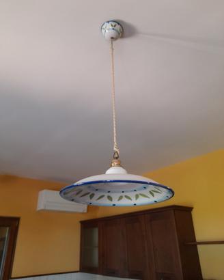 Lampadario + applique coordinato in ceramica 