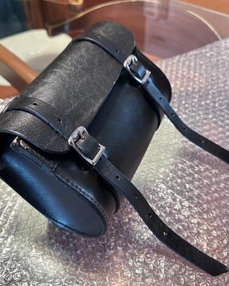 Tool Roll Bag vera pelle moto custom chopper bobbe