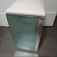 Pouf Sgabello Contenitore a Specchio Vintage Anni