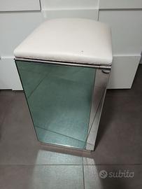 Pouf Sgabello Contenitore a Specchio Vintage Anni