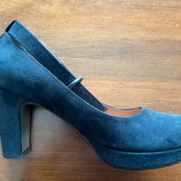 scarpe donna blu tacco  come nuove tg 40