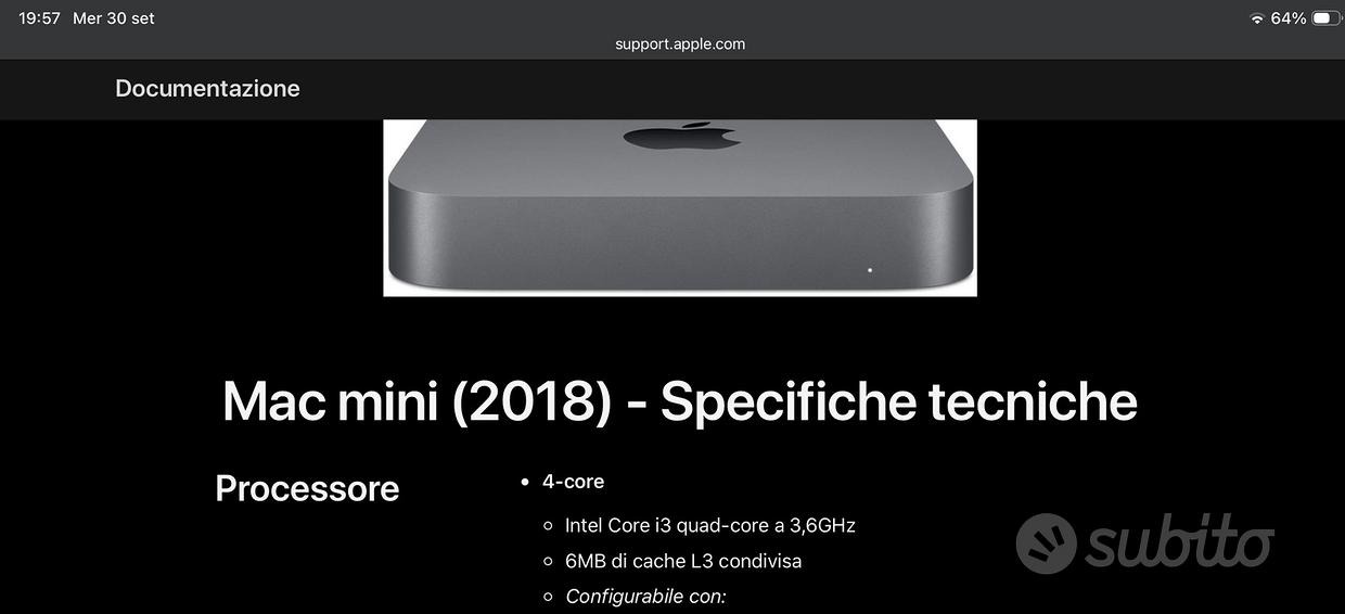 Mac mini 2018 - Usato e ricondizionato - Subito.it