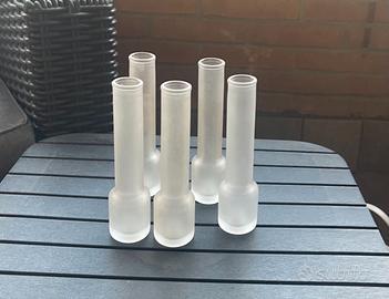 Set 5 bicchieri vintage vetro satinato