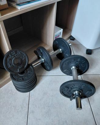set di manubri con pesi
