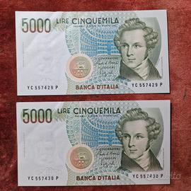2 banconote da 5000 lire