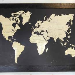 Quadro raffigurante mappa del mondo