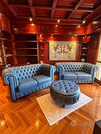 divano 2 posti chester inglese in pelle vintage