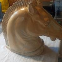 busto cavallo in legno