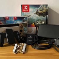 Nintendo Switch OLED Zelda + 4 Giochi + Accessori