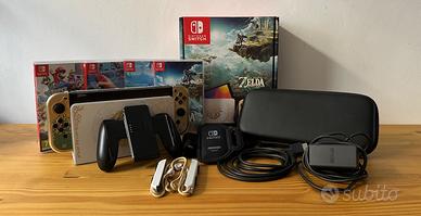 Nintendo Switch OLED Zelda + 4 Giochi + Accessori