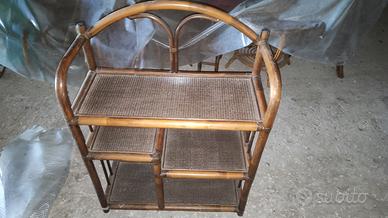 Scaffalatura vimini canna bambu mobile libreria