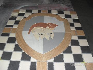 2 Rosoni da pavimento fatti a mano in gres