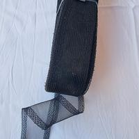 nastro crinolina 5cm x 50mt nero bordo merletto 