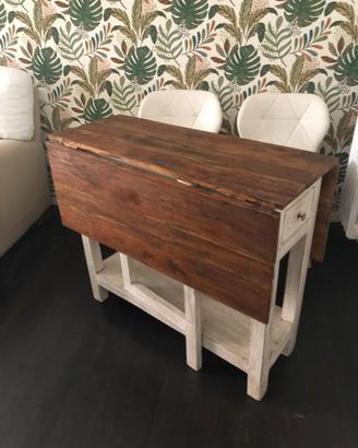 Tavolo legno massello bandelle