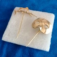 2 spilloni argento placcato oro