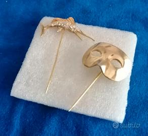 2 spilloni argento placcato oro