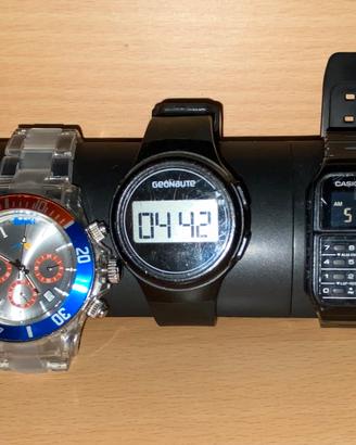 4 orologi, Casio, Tavernier, cronografo, no swatch