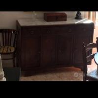 Mobile castagno con piano in marmo inizio 900