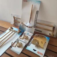 set porta asciugamani, rotolo, ganci con strass 
