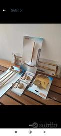 set porta asciugamani, rotolo, ganci con strass 
