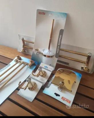set porta asciugamani, rotolo, ganci con strass 
