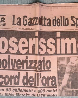 Moser Giornale Primo Record Ora Gazzetta 1984