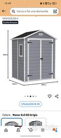 Casetta giardino Grigia In Resina Cm 185X152X2