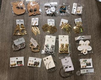 Lotto di 20 paia di orecchini misto acciaio