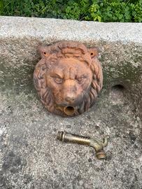 Fontana testa leone + grande vasca in pietra