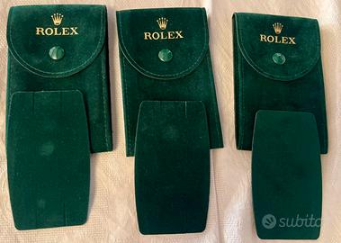 Rolex Tris di Pochette In Velluto Verde Nuove