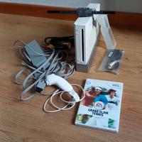 Nintendo wii bianca con gioco e accessori