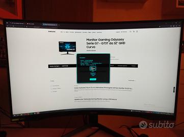 Monitor Samsung 32 pollici 240 HZ HDR G-sync