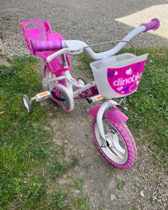 “Bici bambina 14” Dino Bikes con rotelle