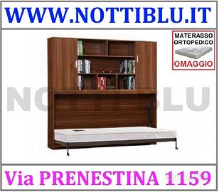 Letto a Scomparsa orizzontale 1p con libreria