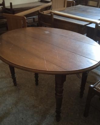 Tavolo tondo in legno noce moderno 