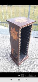 Porta CD-DVD etnico in legno