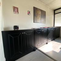 Madia in legno nera 393x59x90