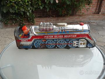 Vecchio trenino in latta Piston Silver Mountain 40