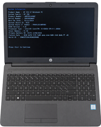 HP 250 G7 i5-8265U 16/500GB Notebook Portatile 15p