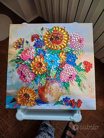 canvas con pietre e strass fatto da me