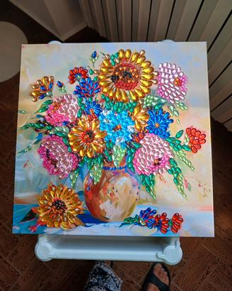 canvas con pietre e strass fatto da me