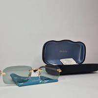 Gucci lenti azzurre glasant oro