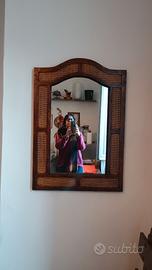 Specchio legno e vimini