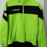 Felpa Marca Zeus, colore verde Fluo, taglia XS