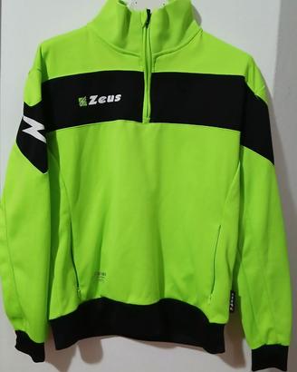 Felpa Marca Zeus, colore verde Fluo, taglia XS