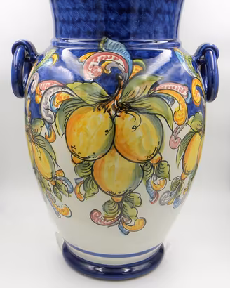 Portaombrelli in ceramica vietrese maiolicato a ma