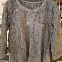 Hollister maglia   in pizzo grigio  tg S
