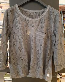Hollister maglia   in pizzo grigio  tg S