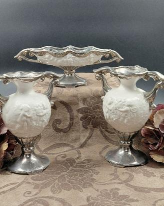 Tris di Vasi in Ceramica Smaltata